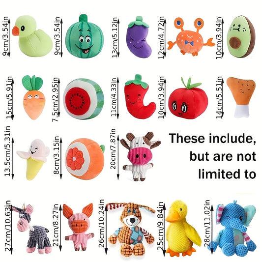 Cartoon Pattern Plush Dog Toy Set