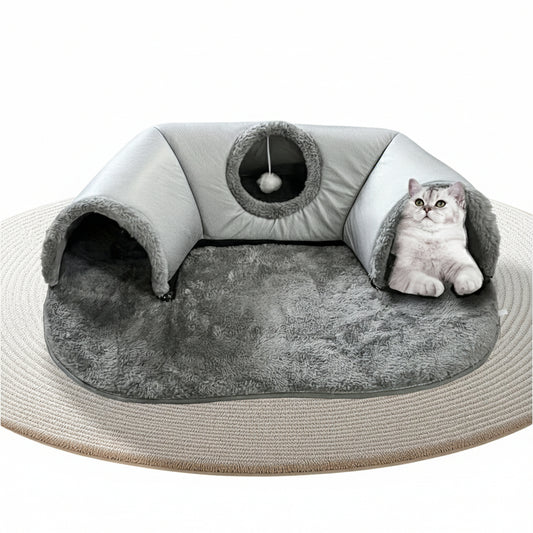 3-in-1 Cat Tunnel Bed & Playhouse