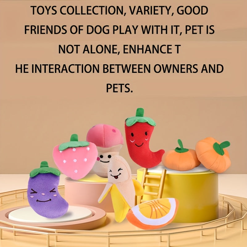 Cartoon Pattern Plush Dog Toy Set