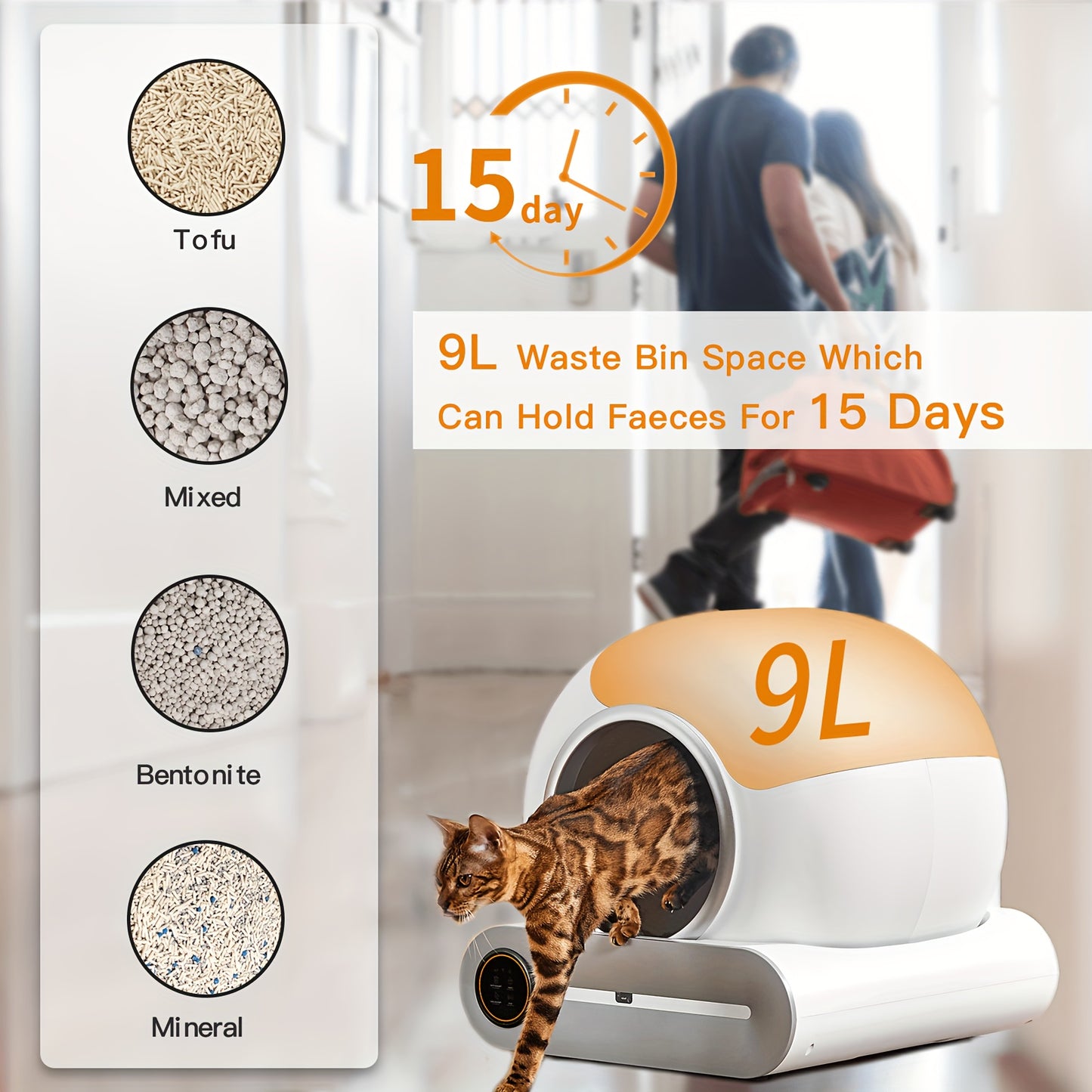 Automatic Cat Litter Box + Litter Mat