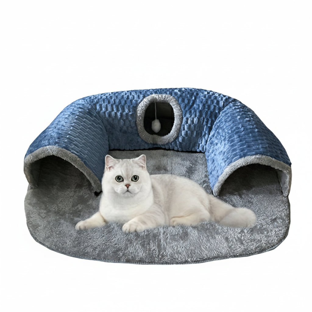 3-in-1 Cat Tunnel Bed & Playhouse
