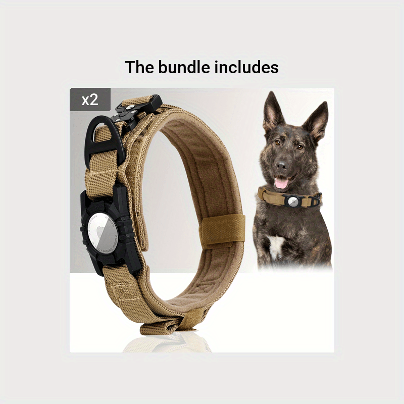 Heavy-Duty Tactical Nylon Dog Collar with GPS Holder