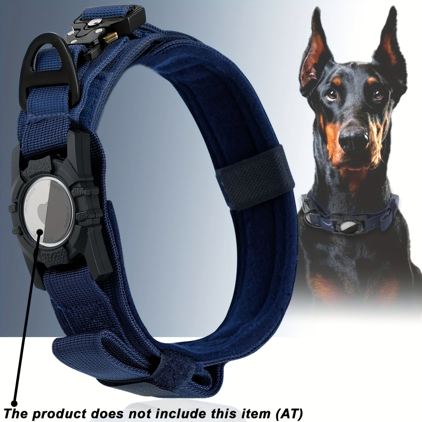 Heavy-Duty Tactical Nylon Dog Collar with GPS Holder