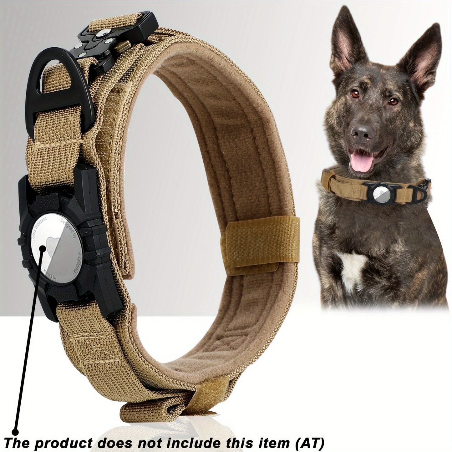 Heavy-Duty Tactical Nylon Dog Collar with GPS Holder