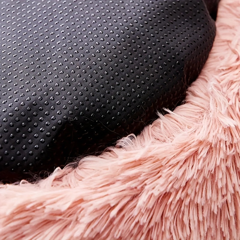 Plush Round Hooded Cat Bed