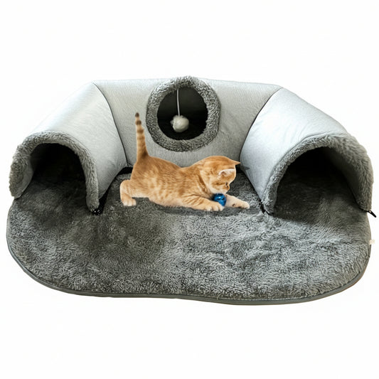 3-in-1 Cat Tunnel Bed & Playhouse
