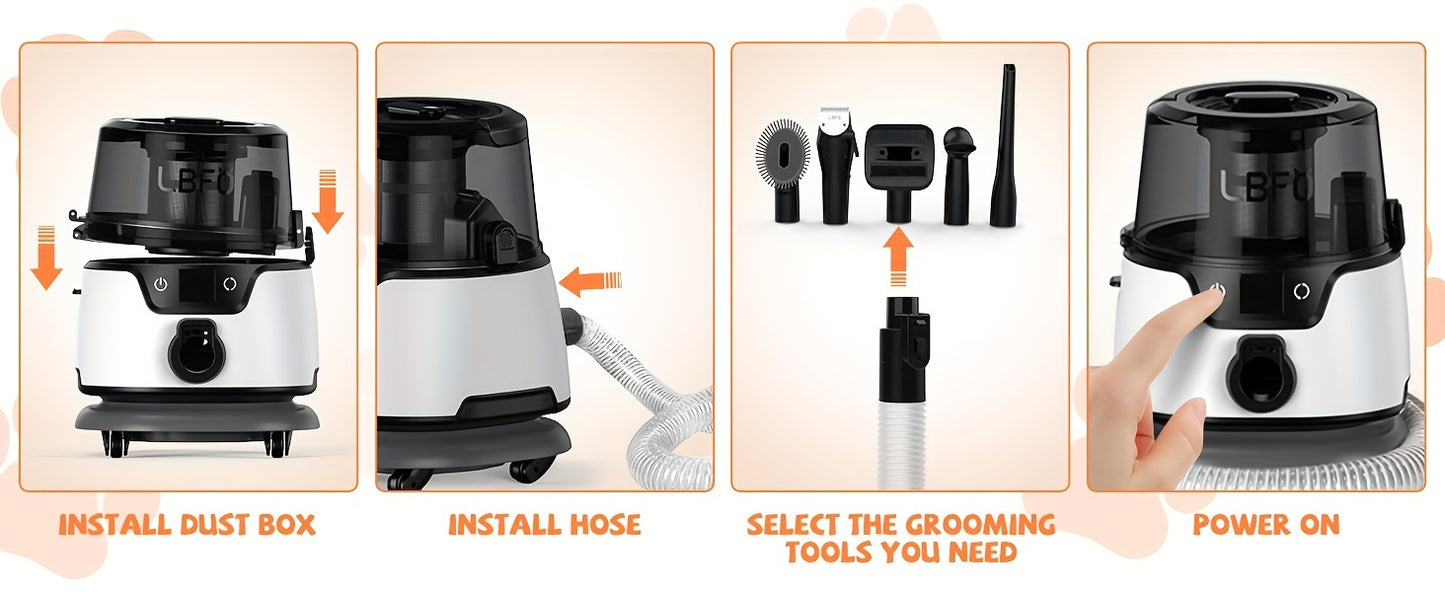 Low Noise Dog Grooming Vaccum Kit