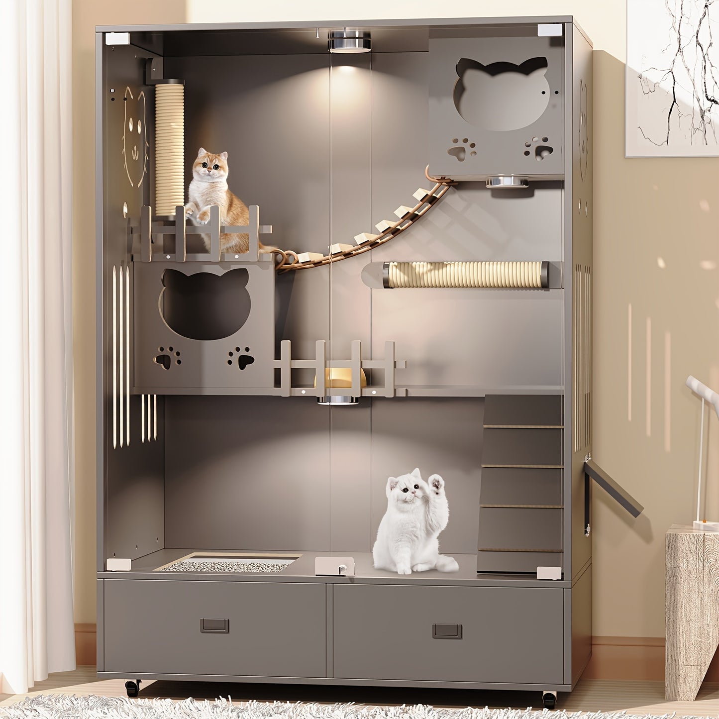 Cat Condo with Cat Litter Box