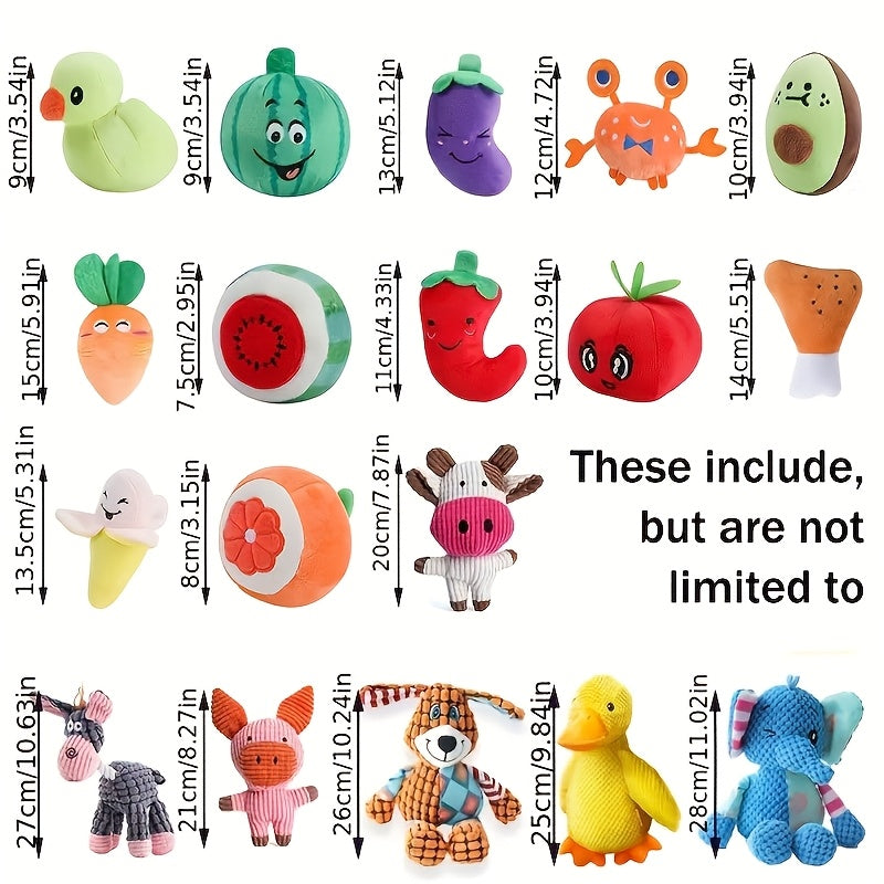 Cartoon Pattern Plush Dog Toy Set