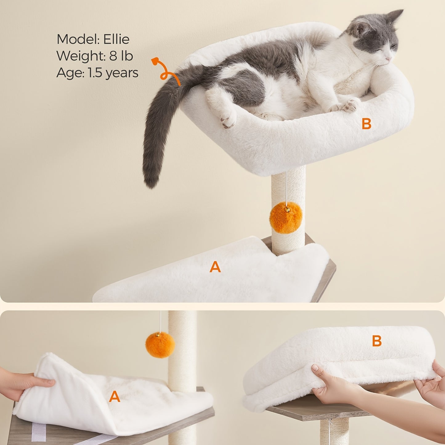 2-in-1 Modern Cat Tree with Litter Box Enclosure