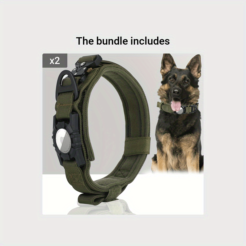 Heavy-Duty Tactical Nylon Dog Collar with GPS Holder