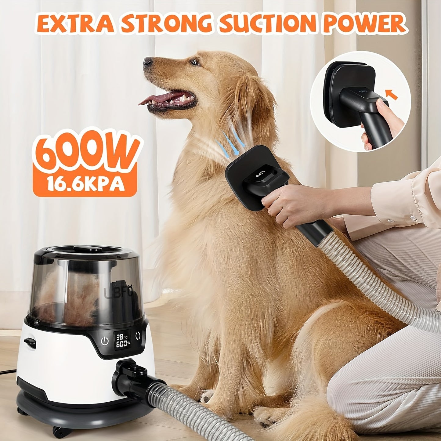 Low Noise Dog Grooming Vaccum Kit
