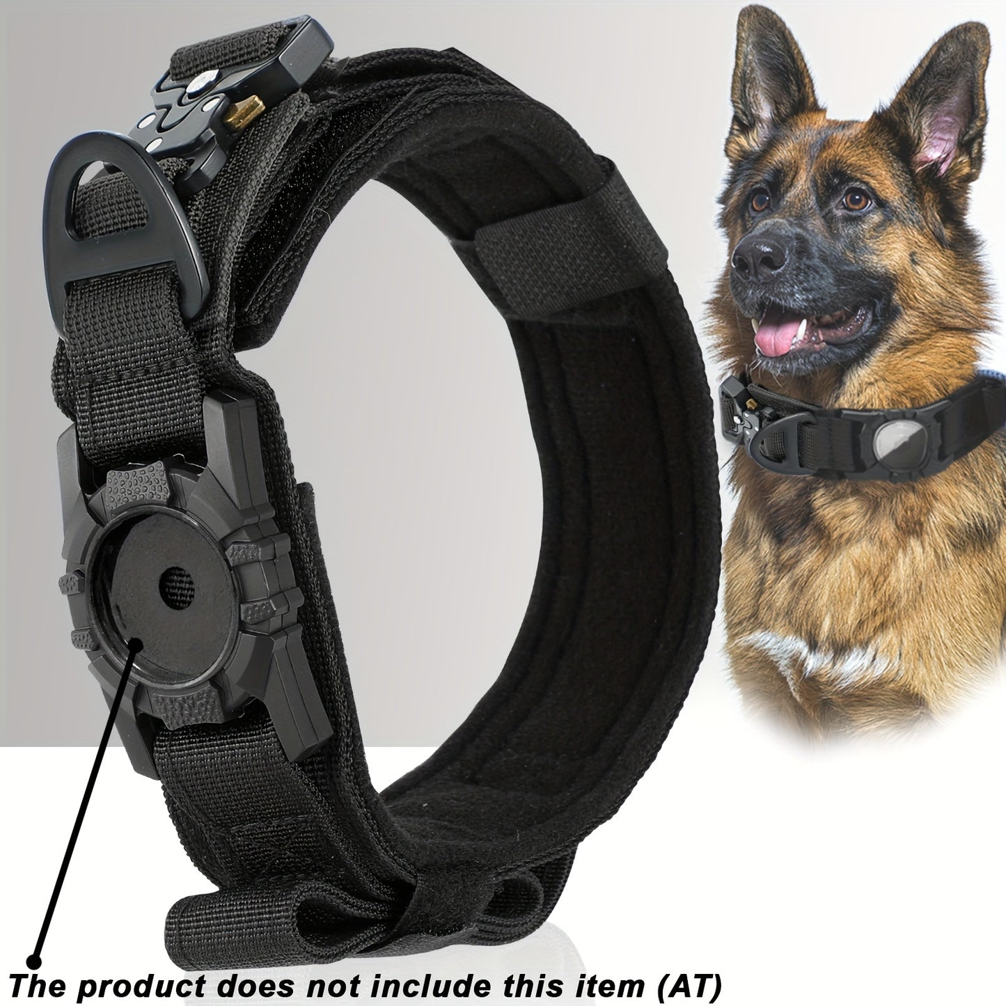 Heavy-Duty Tactical Nylon Dog Collar with GPS Holder