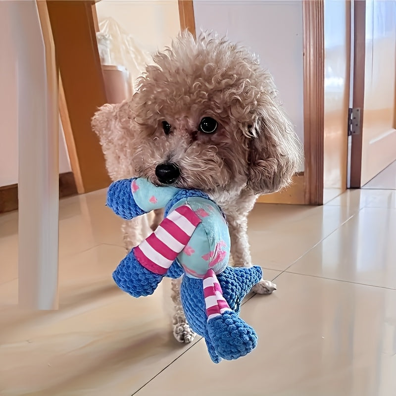 Cartoon Pattern Plush Dog Toy Set