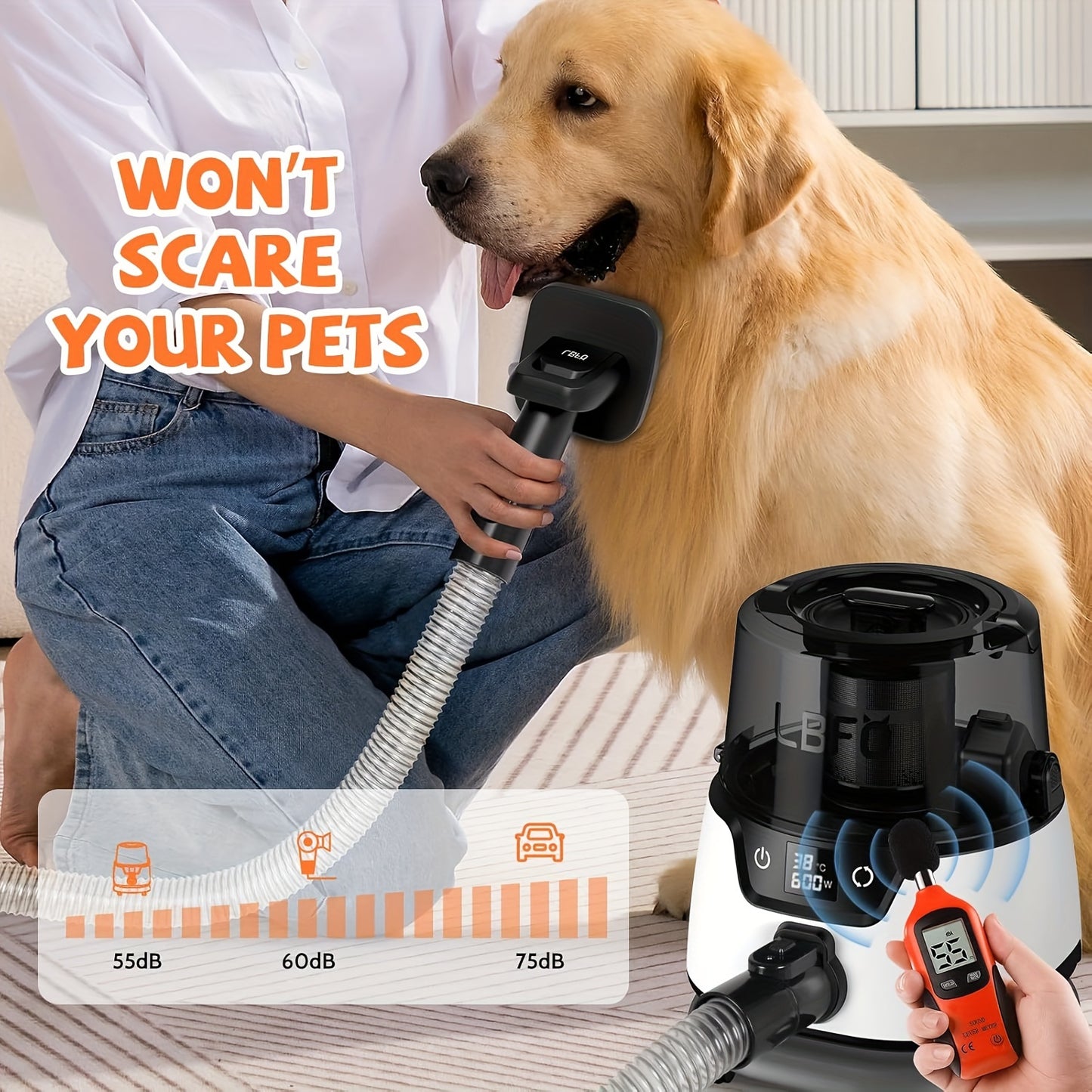 Low Noise Dog Grooming Vaccum Kit