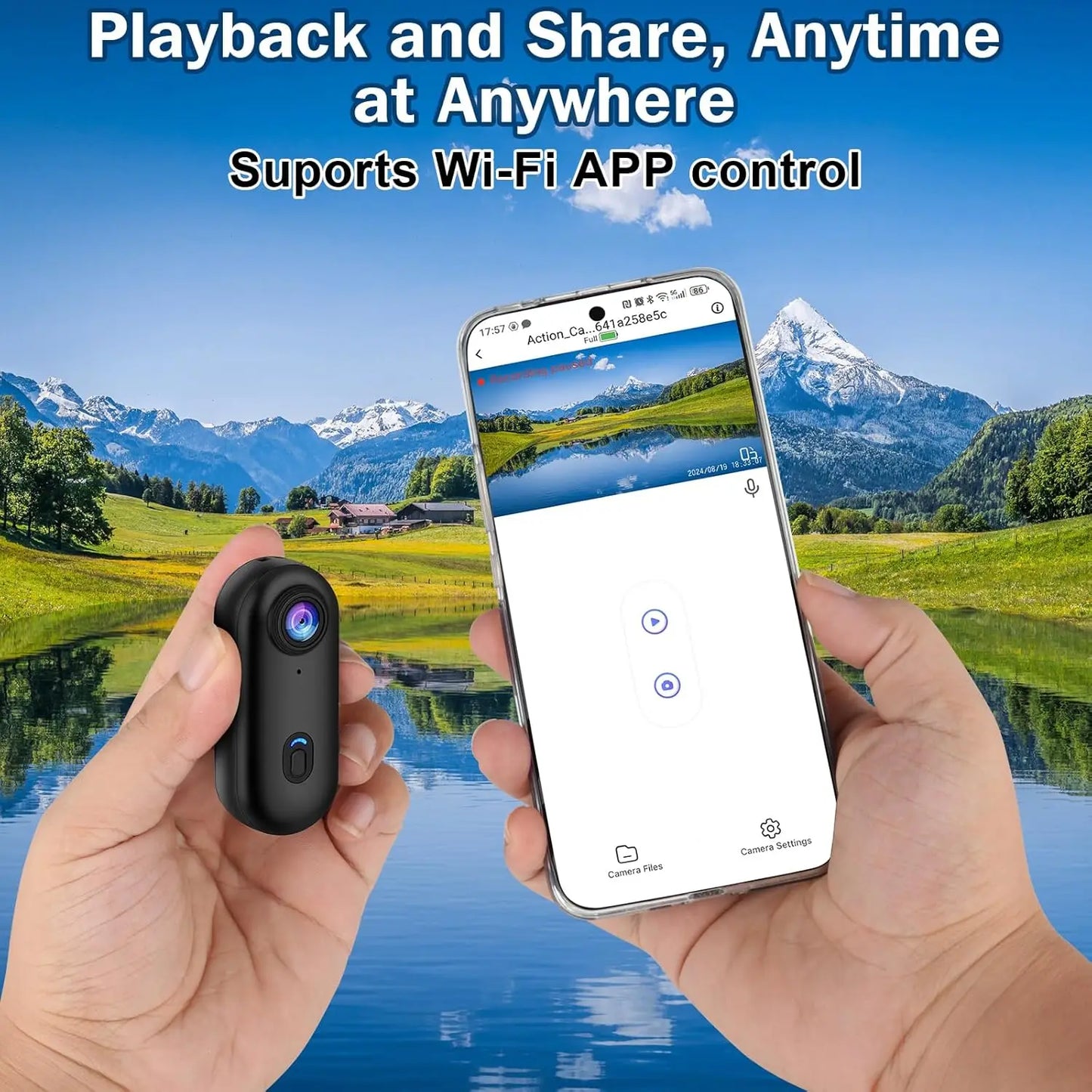 Magnetic Pocket 4K Mini Camera (Pet, Biking, Travel, Vlog, etc.)