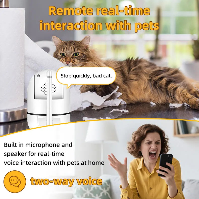 Pet Camera WiFi 1080P HD Indoor Pet Monitoring Camera + Audio