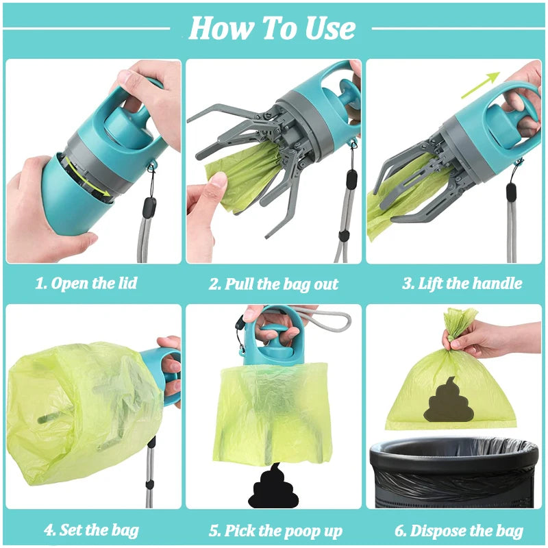 Portable Dog Pooper Scooper with Garbage Bag