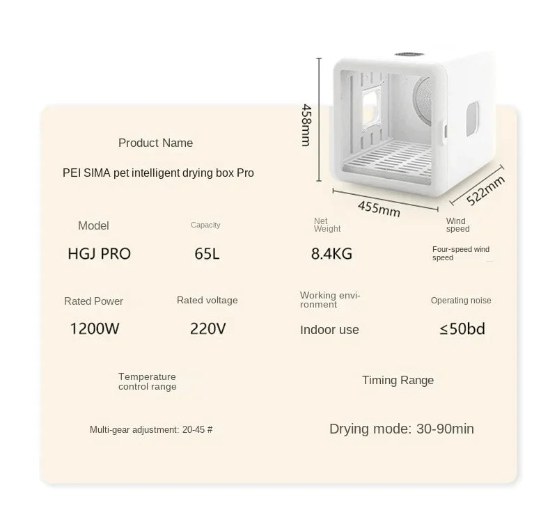 Smart Pet Drying Box Dog and Cat
