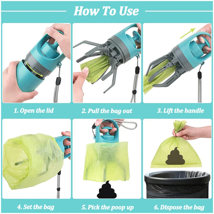 Portable Dog Pooper Scooper with Garbage Bag