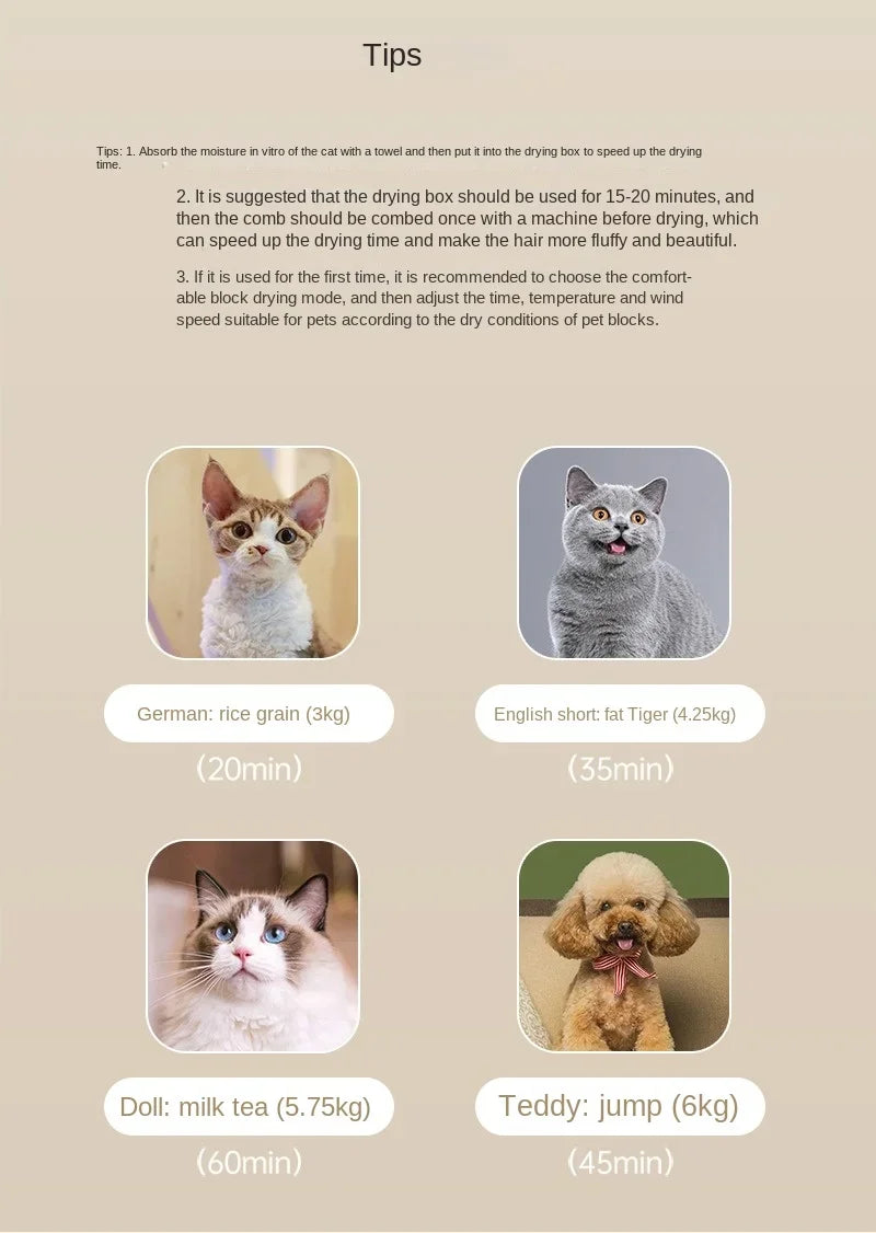 Smart Pet Drying Box Dog and Cat