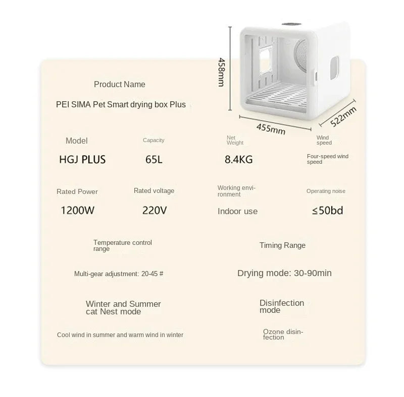 Smart Pet Drying Box Dog and Cat