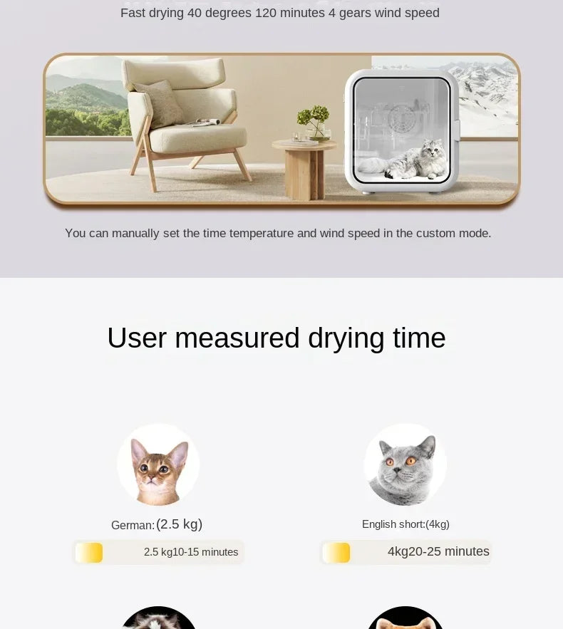 Pet Drying Box Cats and Dogs