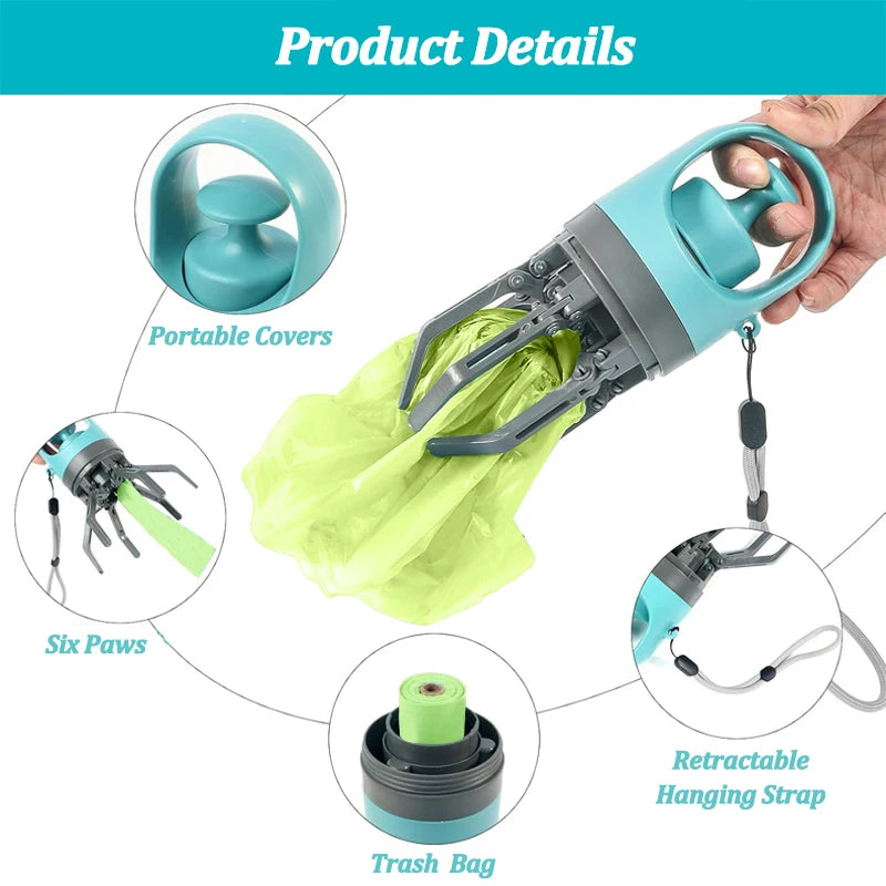 Portable Dog Pooper Scooper with Garbage Bag