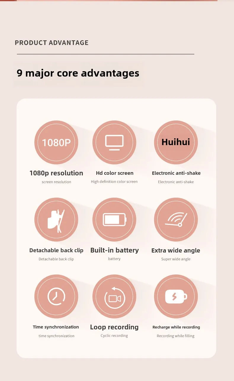 Pet Collar Camera HD 1080P WIFI