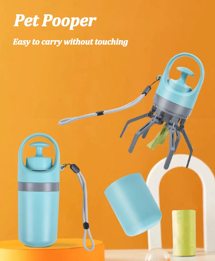 Portable Dog Pooper Scooper with Garbage Bag