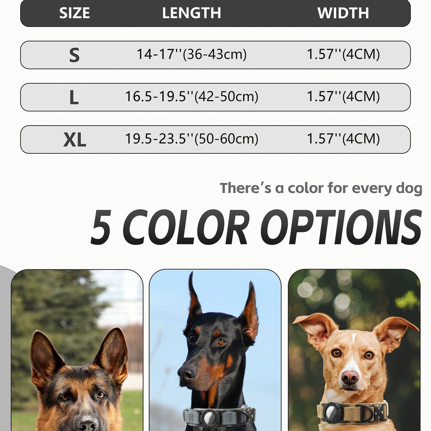 Heavy-Duty Tactical Nylon Dog Collar with GPS Holder