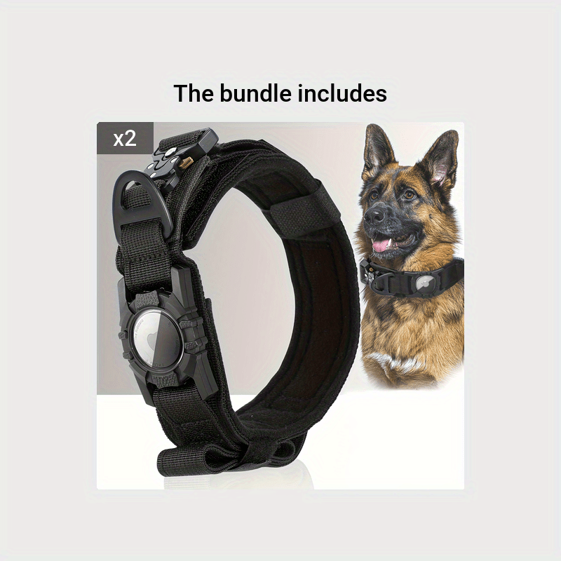 Heavy-Duty Tactical Nylon Dog Collar with GPS Holder