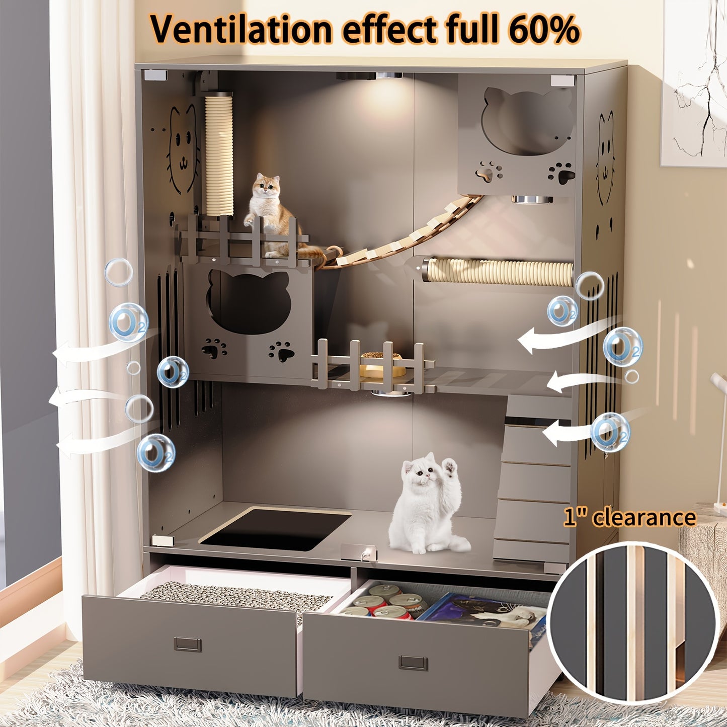 Cat Condo with Cat Litter Box