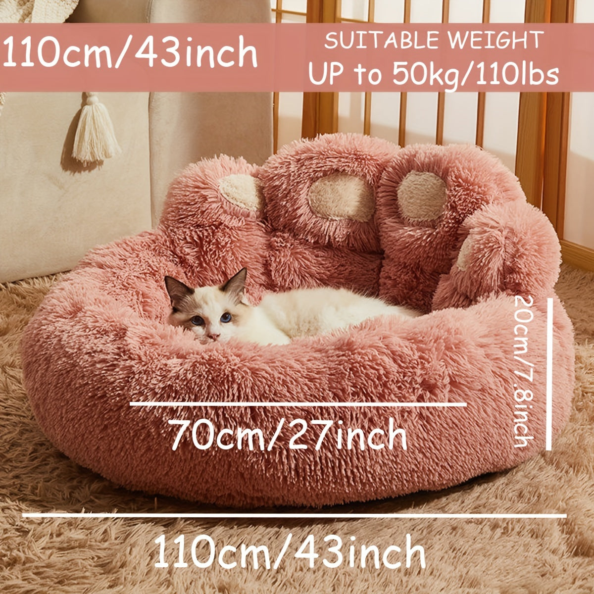 Cozy Paw-Shaped Pet Bed