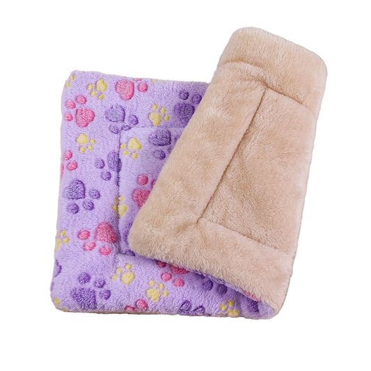 Paw Print Pet Bed Mat with Heart & Paw Design