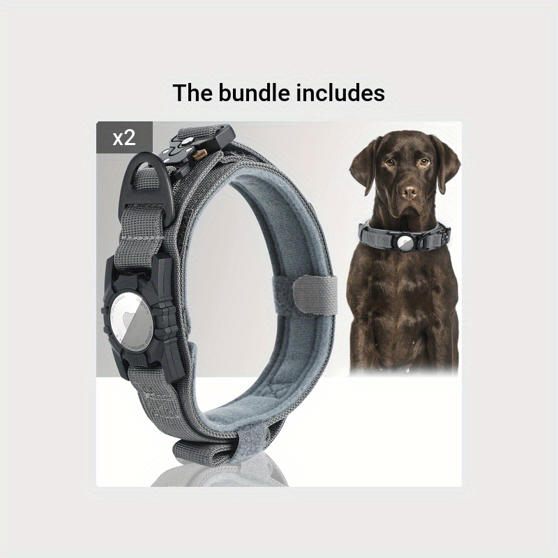 Heavy-Duty Tactical Nylon Dog Collar with GPS Holder