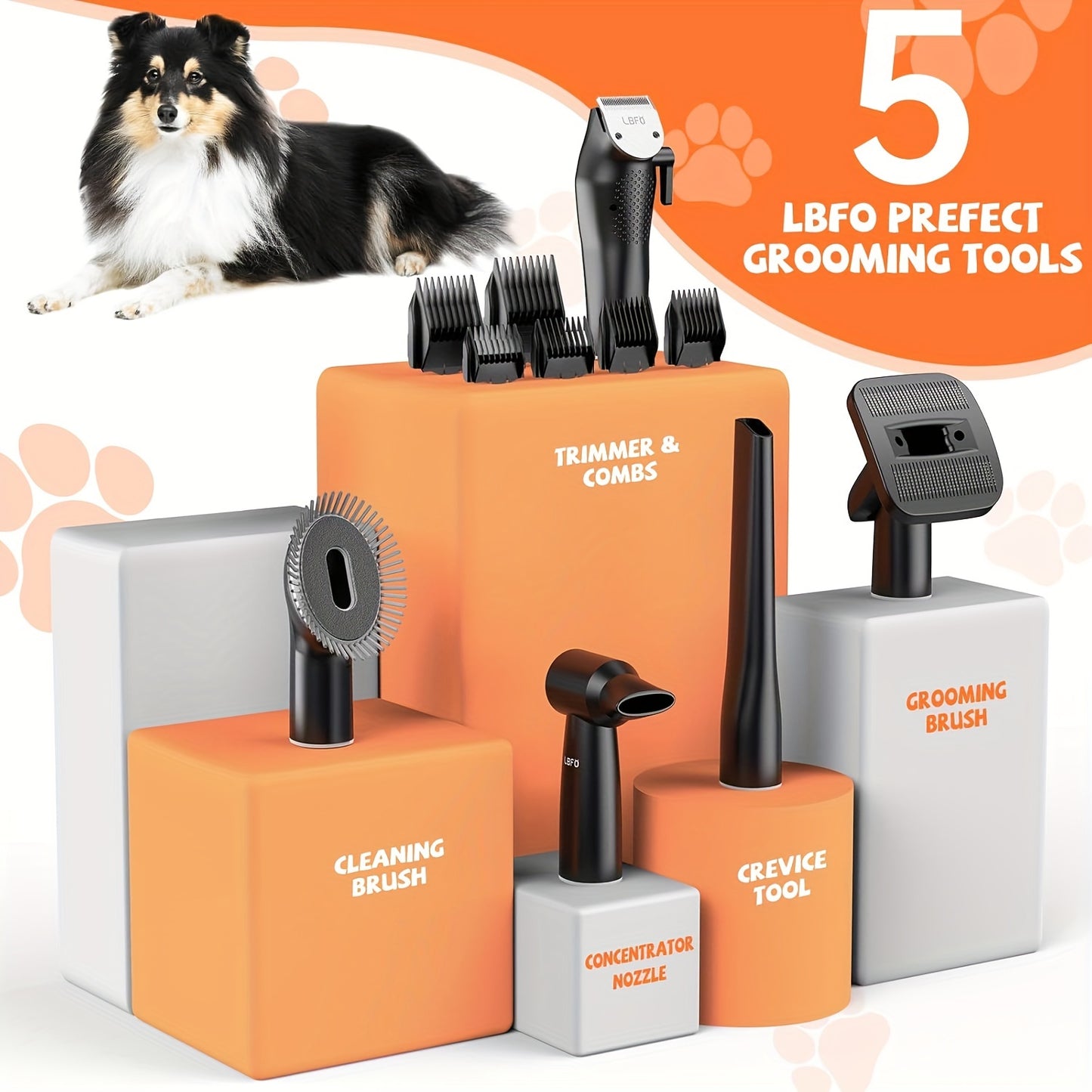 Low Noise Dog Grooming Vaccum Kit